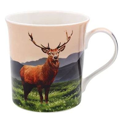 Image of Lesser &amp; Pavey British Designed Coffee Mug Ceramic Mugs for Home or Work Large Hot Drinks Tea and Cups (STAG 2 Mug)
