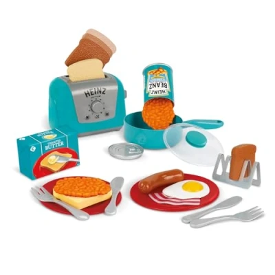 Image of Casdon Heinz All Day Breakfast Cook Set 20 Piece Play For Children Aged 2+ Includes Official Licensed Toy Toaster And Squeezy Tomato Ketchup