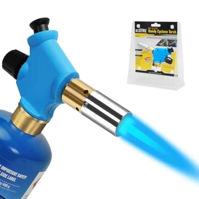 Image of BLUEFIRE Handy Cyclone Torch Head Only Push Button Trigger Start Nozzle Fuel by Propane MAPP MAP PRO Gas Cylinder Welding Soldering Brazing Cooking Glass Beads DIY