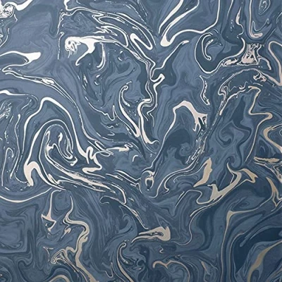 Image of Fine Decor Distinctive Marble Navy Blue