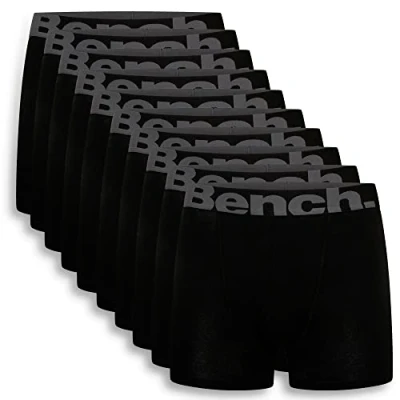 Image of Bench Mens &#039;Putton&#039; Soft Cotton Boxer Shorts, 10 Pack, S, Black Gift Set