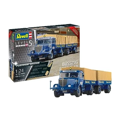 Image of Revell 07580 Büssing 8000 S 13 mit Trailer &quot;Platinum Edition&quot; 1:24 Scale Unbuilt/Unpainted Plastic Model Kit