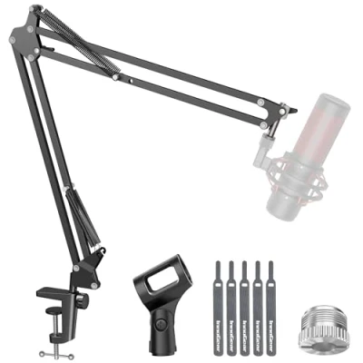 Image of InnoGear Microphone Arm, Upgraded Mic Arm Stand Boom Suspension with 3/8&quot; to 5/8&quot; Screw Adapter Clip for Blue Yeti Snowball, Nano, x and other Mic, Large
