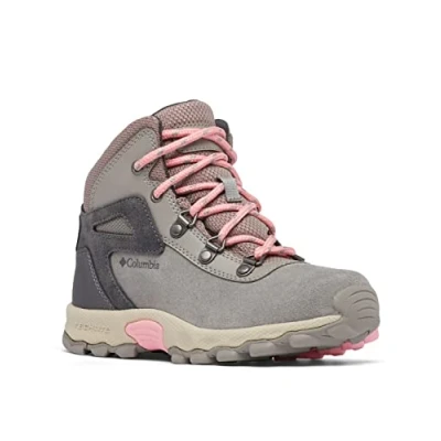 Image of Columbia Newton RIDGE Amped Unisex Hiking shoes for kids, Size: 9K, Stratus/pink orchid Leather and textile