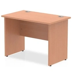 Image of Impulse 1000 x 600mm Straight Office Desk Beech Top Panel End Leg