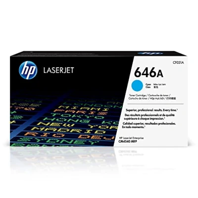 Image of HP CF031A 646A Original LaserJet Toner Cartridge, Cyan, Single Pack