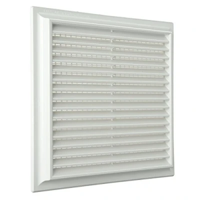 Image of La Ventilazione G15R2424B Plastic Square Pull On Air Vent Grille, White, 240 x mm