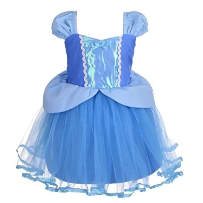 Image of Lito Angels Princess Cinderella Fancy Dress Up Costume for Baby Girls Birthday Party Tulle Skirt Age 18 24 Months 107
