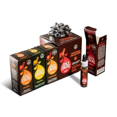 Image of Spice Drops Christmas Collection with Cinnamon, Orange, Mulling Spices and Nutmeg Great Taste Award Winning Gift Set (4 x 5 ml Bottles)