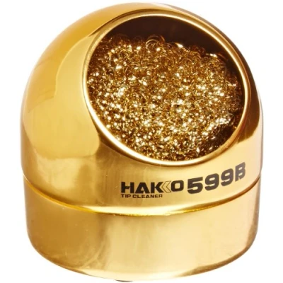 Image of Hakko 599B Brass Soldering Iron Tip Cleaning Wire no Water Solder Cleaner with Pot Base 02