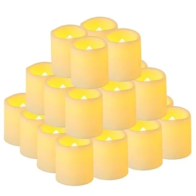 Image of Yakpo 36 Pack 3.8cm x 4.6cm Flameless Tea Lights Battery Operated, Flickering LED Votive Candle Electric Flicker Fake Tealights Bulk for Wedding Halloween Lantern Light Christmas Home Decorations