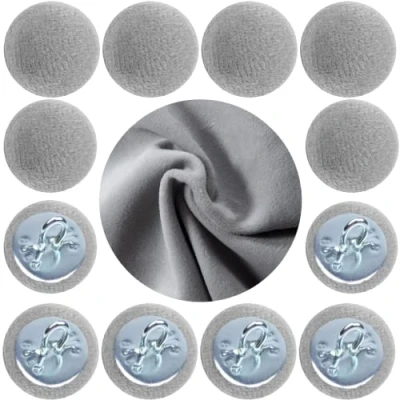 Image of Plush Velvet Covered Hoop Back Buttons Upholstery Fabric for Headboards Sofas 30L/18 mm (Charcoal, 10 Buttons)