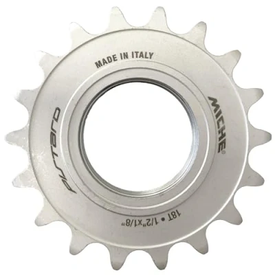 Image of Miche 1/8 Integrated Fixed Track Sprocket, Matte Silver, 18t