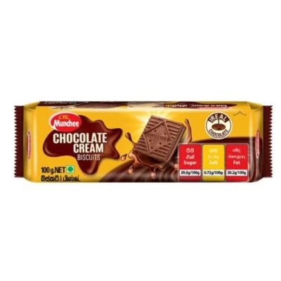 Image of Munchee Chocolate Cream Biscuits 100g Pack of 12 Authentic Taste Sri Lanka