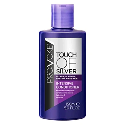 Image of PROVOKE Touch of Silver Purple Intensive Conditioner 150 ml, Deeply Nourishes Blonde, Platinum, White or Grey Hair In Need a Hydration Boost