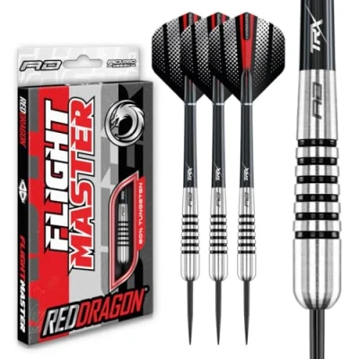 Image of RED DRAGON Blue Fin: 25g Flightmaster Tungsten Darts Set with Flights and Stems
