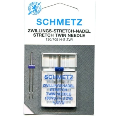 Image of Schmetz Stretch Twin Sewing Machine Needle Size: 4.0/75 (75 4.0mm Gap)