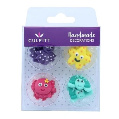 Image of Culpitt Under The Sea Sugar Pipings Pack of 12 Cake Decorations Single