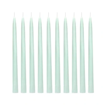Image of PartyDeco SKMAT 081BR Taper Candle Table Tapered Up 24cm Matt Sage Pack of 10 Perfect for Weddings, Home, Decorating