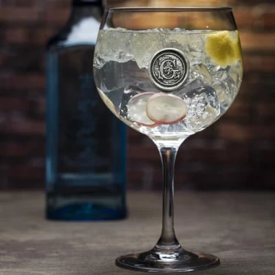 Image of English Pewter Company Personalised Gin Glass with Your Choice of Initial Unique Gift for Men or Women, Birthdays, Anniversaries (G) [MON307]