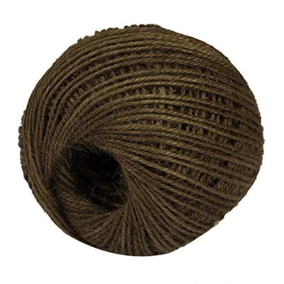 Image of Jute Twine Garden Twine, 50m Natural String Rope for Floristry, Gifts, DIY Arts&amp;Crafts, Decoration, Bundling, Gardening and Recycling Dark Brown