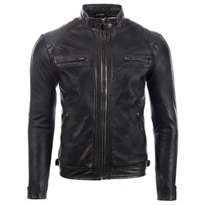 Image of Leatherick Men&#039;s Motorcycle Warrior Style Tactical Leather Waistcoats Biker Vests (3XL, Style)