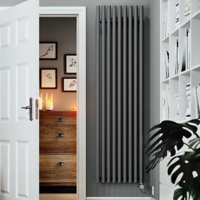 Image of Terma Rolo Room E Grey Electric Oil Filled Smart Radiator 1800 x 480mm