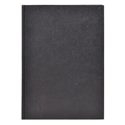 Image of Clairefontaine Ref 134243C Goldline Casebound Pad (64 Ivory Sheets) A4 (297 x 210mm) Size, 140gsm Paper, Portrait Layout Black Cover Suitable for Dry Techniques
