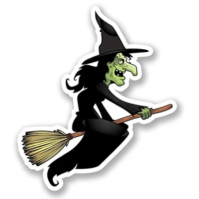 Image of 2 x 10cm/100mm Witch Vinyl Sticker Decal Laptop Travel Luggage Car Bike Sign Fun #4630