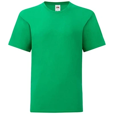 Image of Fruit of The Loom Boys&#039; t Shirt. Green 152 cm