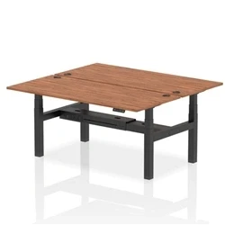 Image of Air B2B 1800x800mm Height Adjustable 2P Bench Desk CP Walnut/Black