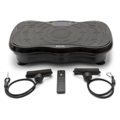 Image of Bodi Tek Vibration Plate Exercise Machine For Whole Body Workout, Fitness Trainer, Compact Designed Power With Resistance Cords