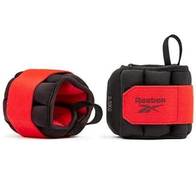Image of Reebok Unisex&#039;s Flexlock Wrist Weights, Red, 0.5 kg