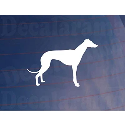 Image of 2x Car Sticker GREYHOUND DOG SILHOUETTE Novelty Van Window Bumper Home House Decal