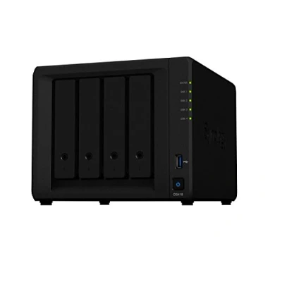 Image of Synology DS418 40TB 4 Bay NAS Solution, installed with x 10TB Seagate IronWolf Drives