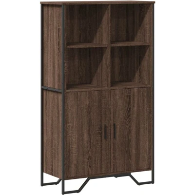 Image of vidaXL Highboard Brown Oak 79.5x35.5x137.5 cm Engineered wood