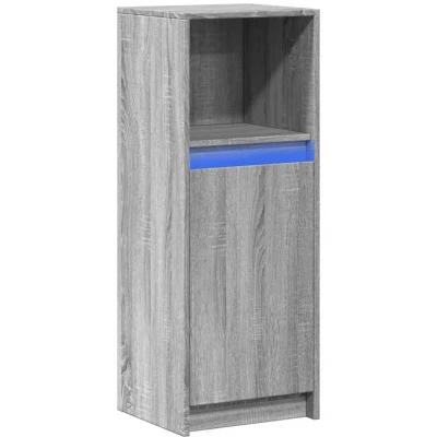 Image of vidaXL Sideboard with LED Grey Sonoma 38x34x100 cm Engineered Wood