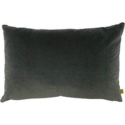 Image of furn. Contra Cushion Cover, Velvet Oblong Design, Polyester, Linen, Steel Grey, 40 x 60cm