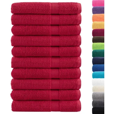 Image of vidaXL Premium Towels SOLUND 10 pcs Red 100x200 cm 600 gsm