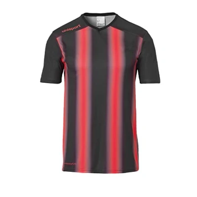 Image of uhlsport Children&#039;s Stripe 2.0 Kurzarm Shirt, Black/red, 116 (EU)
