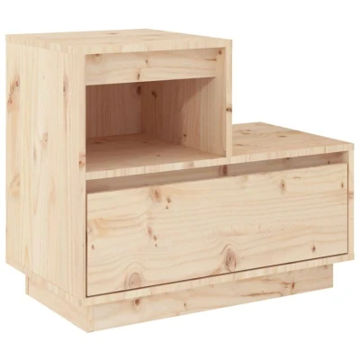 Image of vidaXL Bedside Cabinet 60x34x51 cm Solid Wood Pine