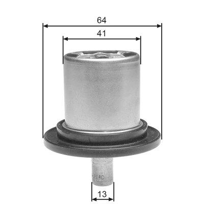 Image of 133873 Engine thermostat GATES TH25882G1 82C with gaskets/seals without housing PEUGEOT: 406 Saloon, 407 Coupe, RENAULT: CLIO 2
