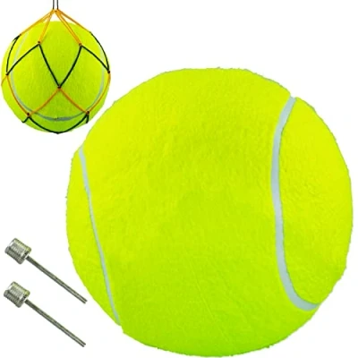 Image of SZCXDKJ 9.5&quot; Oversize Tennis Ball for Children Adult Fun Pet Dog Large Chew Toy Big Rubber Inflatable Launcher Toys Indoor Outdoor Sports Beach