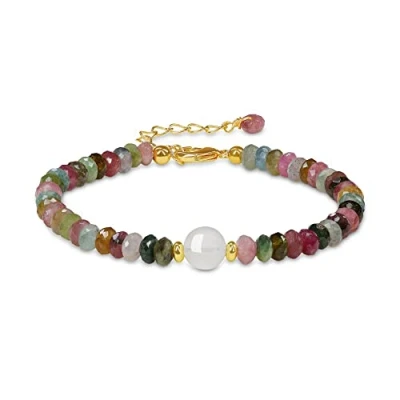 Image of COAI Tourmaline Bracelet Women&#039;s Birthstone Stone Beaded for Women