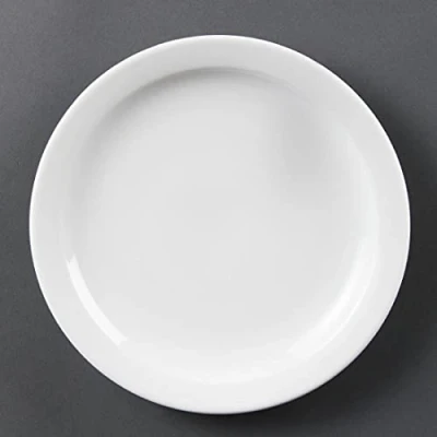 Image of Olympia White Ware Narrow Rimmed Service Plates 202mm Porcelain 12pc
