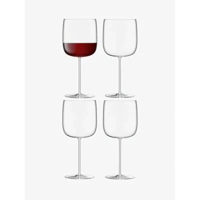 Image of LSA International Borough Grand Cru Glass 660 ml Clear Set of 4 Dishwasher Safe BG14, Red