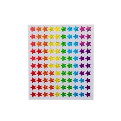 Image of Storm&amp;Lighthouse 600 x Star Stickers Rainbow Stars Mini Teacher Reward Scrapbook for Crafts Glitter Art and Craft Classroom Resource (Rainbow)