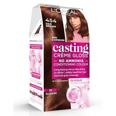 Image of L&#039;Oreal Paris Ammonia Free Semi Permanent Hair Dye, 454 Chocolate Brownie, Glossy Colour, Natural Looking Finish, For up to 28 Shampoos, Casting Crème Gloss, 1 Application