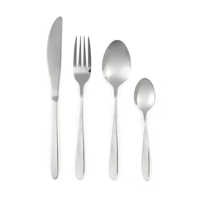 Image of Progress BW13655EU7 24 Piece Cutlery Set, California Stainless Steel Flatware Set for 6 People, Knife &amp; Fork Silverware, Dishwasher Safe Knives Forks Spoons, Mirror Polish Finish, Home Restaurant
