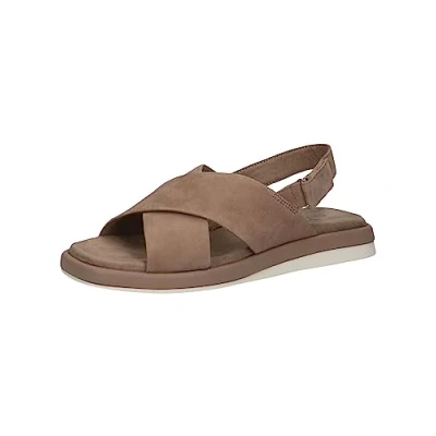 Image of CAPRICE Women&#039;s 9 28102 20 Sandal Flat, Lt Grey Su Str, 6 UK